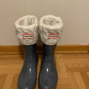 Hunter rain boots with socks